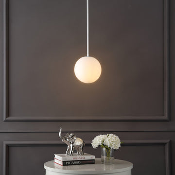 Bleecker 7.75" Metal/Glass Globe LED Pendant